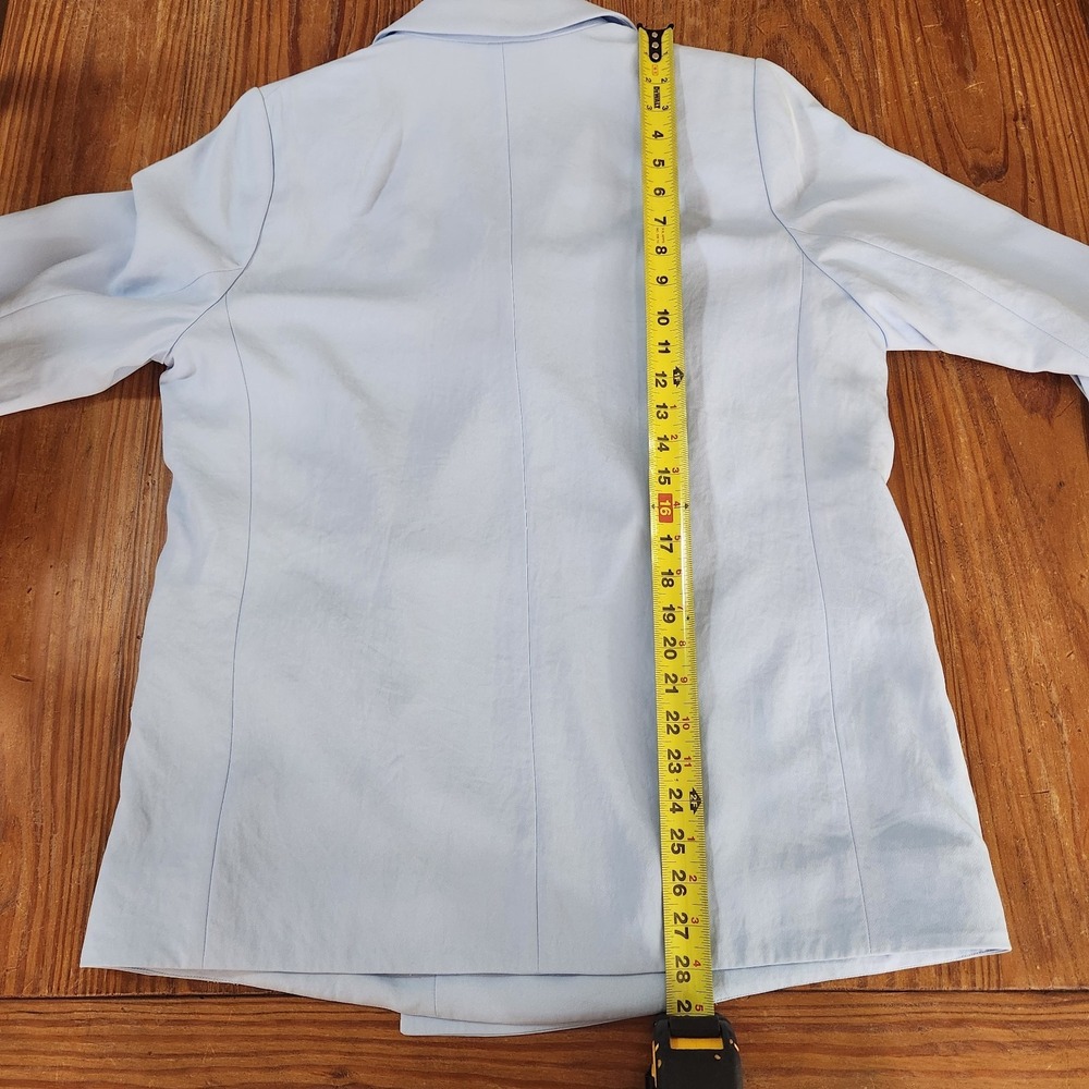 Everlane The Drapey Blazer Pastel Blue Double Breasted Size 12 Lined Boyfriend - Picture 9 of 14